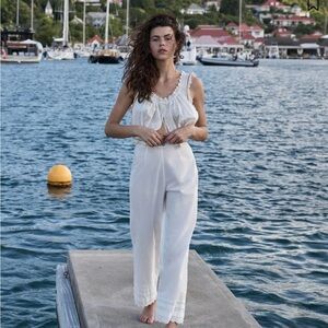 Doen Francisca Pants with White Eyelet Trim